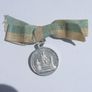 QUEEN OF THE MOST HOLY ROSARY (French) - a vintage religious medal with original ribbon (1960s or earlier) Image 2