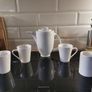 1L tea pot with 4 mugs white Image 2