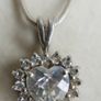 Vintage 925 Sterling Silver Heart Shaped Cut Center Stone Stunning Love Themed Pendant Necklace length 16" - 9,5g Image 4