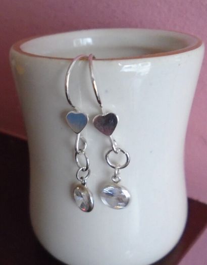 SilverCZ earrings,Drop earrings,New,Gift.Silver earrings