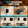 Leaf Blower Cordless, 8000mAh Battery with Fast Charger, Lightweight Electric Garden Blowers with Turbo Boost, 257 km/h & 3 Speed Levels for Lawn Care,Yard,Garage,Leaves,Snow,Dust,and Debris Removal Image 8