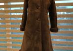 Vintage Ladies Mocklers Genuine Leather Shearling Nor'Easter Long Coat Size UK 8
