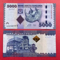 Tanzania. 5000. Shillings  2010  Pick  43a.  UNC