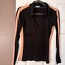 Reiss long sleeve black & camel top Image 3