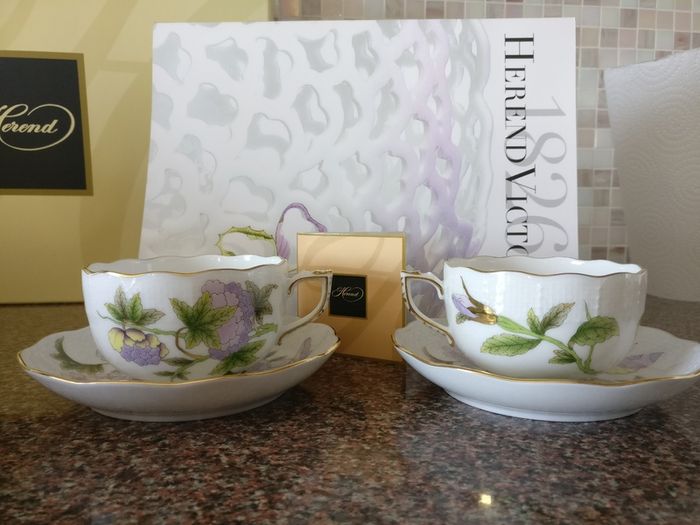 Herend Porcelain Royal Garden Evict Couples Tea Set (Tea for 2)