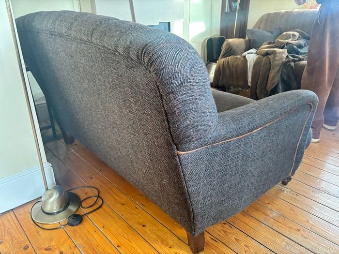 2/2.5 seater Button Harris Tweed couch/sofa