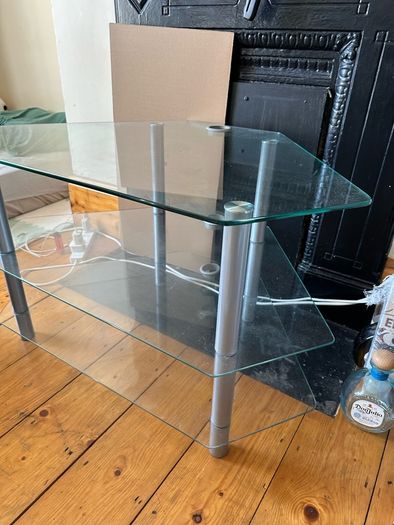 Free Glass TV Stand, Shelving Unit, Collection Only