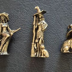 3 brass witches Solid brass.