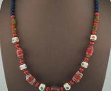 Antique Venetian Style Mix Glass Beads Necklace