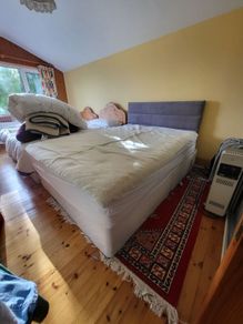 double bed base and headboard