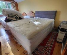 double bed base and headboard