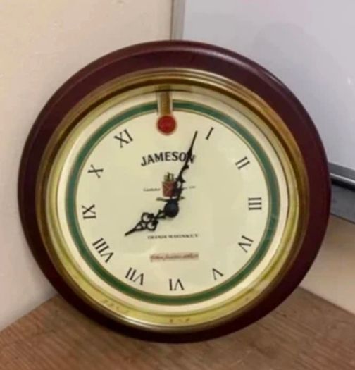 Original Vintage Jameson Irish Whiskey Pub Clock