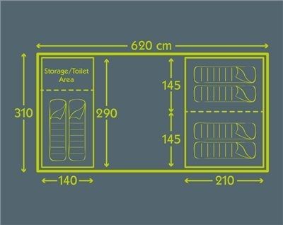 Kampa 6 man poled Tent