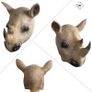 Rhino Mask Head Animal Latex Full Head Realistic Masks Fancy Dress for Halloween Carnival Costume Party,Brown,M Image 8