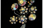 Vintage Aurora Borealis Rhinestone Cluster Brooch