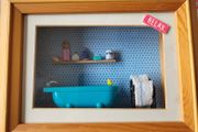 Small 3D framed miniatur picture / diorama bathroom / kitchen