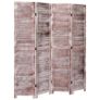 4-Panel Room Divider Brown 140x165 cm Wood Image 5