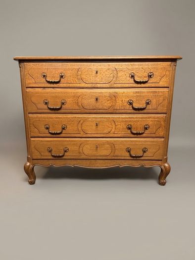 Early 20th Century French Solid Oak Chest of Drawers