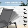 2Pcs Chaise Lounge Aluminum Patio Lounge Chairs with Adjustable 5-Position Recliner and Full Flat Tanning Chairs Image 8
