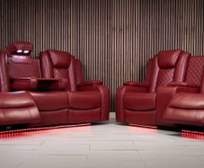 Ashbyrne Electric Leather Recliner Sofa Set