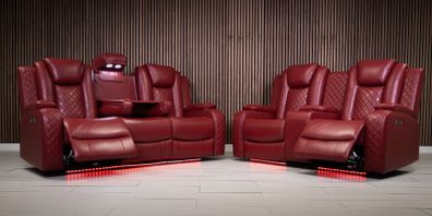 Ashbyrne Electric Leather Recliner Sofa Set