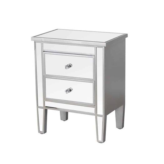 2 drawer mirrored bedside locker is for sale