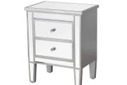 2 drawer mirrored bedside locker is for sale
