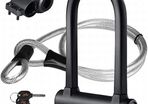 U-Lock for Bicycles, DINOKA U Bicycle Lock + Steel Cable Lock with Holder, 2-in-1 Bicycle Locker, U Lock, Flexible Steel Cable
