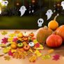 114 Pcs Artificial Pumpkins Autumn Decorations Set, Mini Pumpkins, Pine Cones, Acorns, Fake Leaves for Halloween, Thanksgiving, Fall Decorations Image 3
