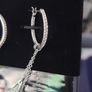 Swarovski Asymmetrical Drop Hoop Earrings in blue and clear Image 4