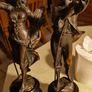 Very Rare Antique Mestais French Sculptures Cast Spelter Wood Base 12 inches tall . Image 10