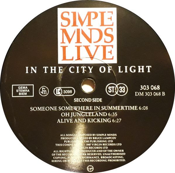 Simple Minds  Live In The City Of Light X2LPS