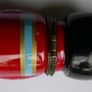 Vintage Japanese Friendship Doll in Red Kimono with Doll Trinket Porcelain Hinged Box Image 3
