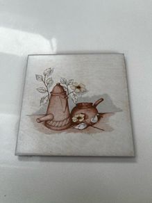Hand made vintage style tile teapot stand