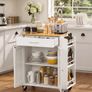 Kitchen Island Cart with Storage Mobile Rolling Storage Island on Swivel Wheels with Drawer Image 2