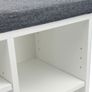 Shoe Storage Bench White  with Cushion & Drawer Image 3
