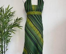Green halter midi dress Size UK12