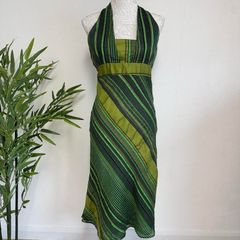 Green halter midi dress Size UK12