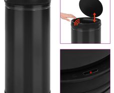 Automatic Sensor Dustbin 80 L Carbon Steel Black