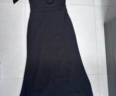 Folkster Black One Shoulder Bow Maxi Dress Elegant Occasion Size L