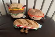 New Jellycat Amuseables Burger/ Caprese Baguette/ Bagel From Twenty Five Euro Each