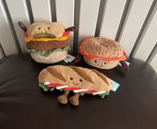 New Jellycat Amuseables Burger/ Caprese Baguette/ Bagel From Twenty Five Euro Each