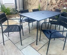 Garden metal table with 6 chairs