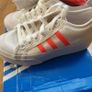 Brand new Adidas Originals Nizza Platform Size 5 UK trainers in white with pink three stripes Image 8