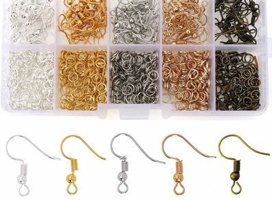 Earring Hooks, Jump Rings, 1150Pcs Earring Making Kit for DIY Earring