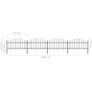 Garden Fence with Spear Top Steel (1-1.25)x6.8 m Black Image 5