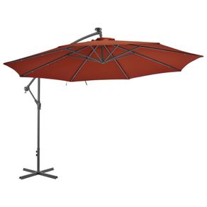 Cantilever Umbrella with LED Lights Terracotta 350 cm