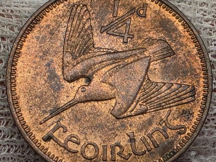 Ireland 1939 1/4d Farthing Beautiful Uncirculated Red