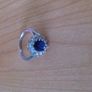 Lovely dressy blue and white stone ring , silver . Image 4