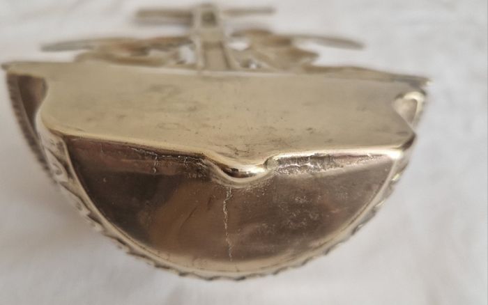 Antique  Brass Angel Holy Water Font Religious Wall Art